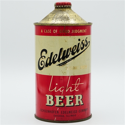 Edelweiss Light Beer Quart Cone Top WHOPPER TEXT 207-11