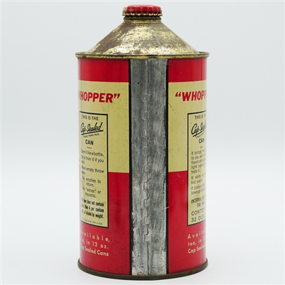 Edelweiss Light Beer Quart Cone Top WHOPPER TEXT 207-11