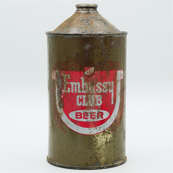 Embassy Club Beer Quart Cone Top DNCMT BOTTOM SCARCE 207-17