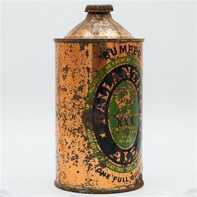 Ballantines ALE Bumper Quart Cone Top AMERICAN CAN PRODUCT LIST 202-6