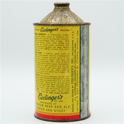 Esslingers Little Man Ale Quart Cone Top YELLOW OUTLINE 208-9