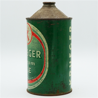 Krueger Cream Ale Quart Cone Top GLASS AND CAN 213-13