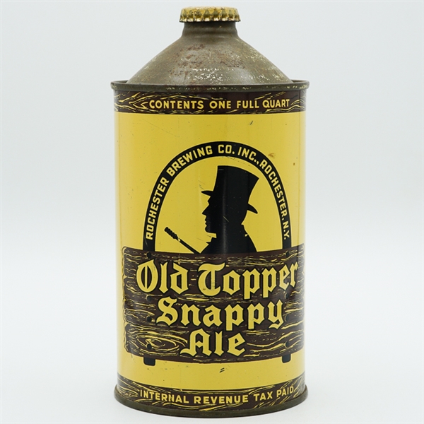 Old Topper Snappy Ale Quart Cone Top NICE 216-10