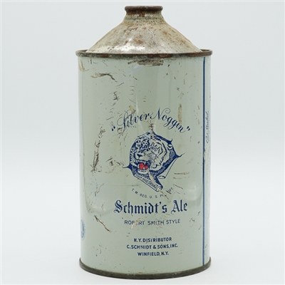 Schmidts Tiger Ale Quart Cone Top DULL GRAY 218-17