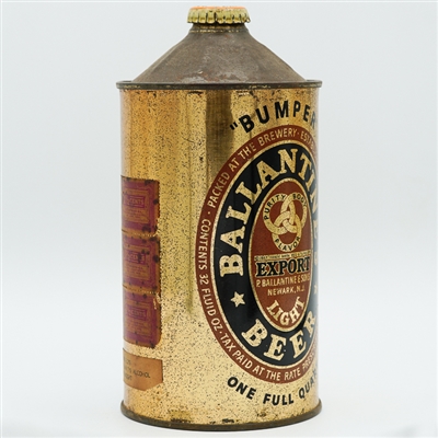 Ballantines Light Export BEER Bumper Quart Cone Top XXX PORTER VERSION 202-10