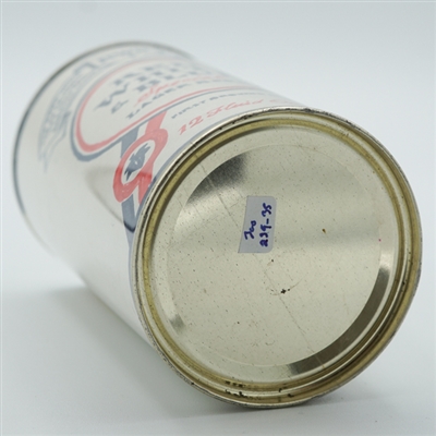 Red White and Blue Beer Test Flat Top Paper label DRAWN 