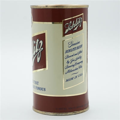 Schlitz Beer Test Flat Top FOIL LABEL 