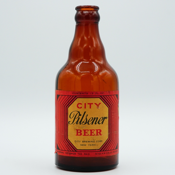 City Pilsner Steinie Beer Bottle CITY BREWING 