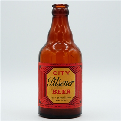 City Pilsner Steinie Beer Bottle CITY BREWING 