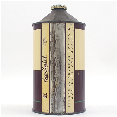 Burger Brau Beer Quart Cone Top ACTUAL 204-14 -TOP GRADE RARE-