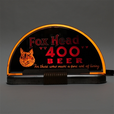 Fox Head 400 Beer Illuminated Back Bar Halo Sign 