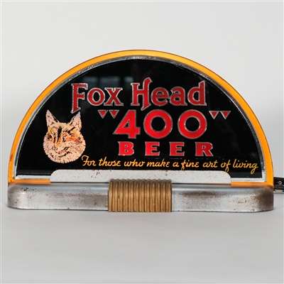 Fox Head 400 Beer Illuminated Back Bar Halo Sign 