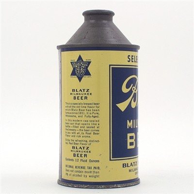Blatz Beer Cone Top NMT 4 PERCENT UNLISTED