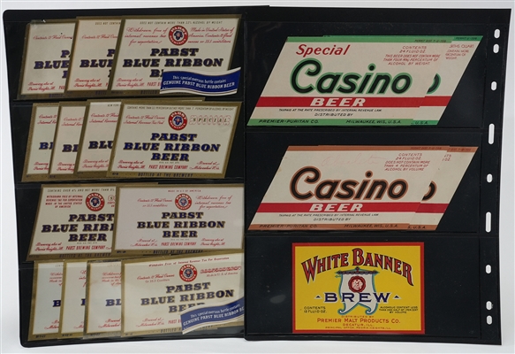 Pabst Beer Labels Large Lot 4 SWEET