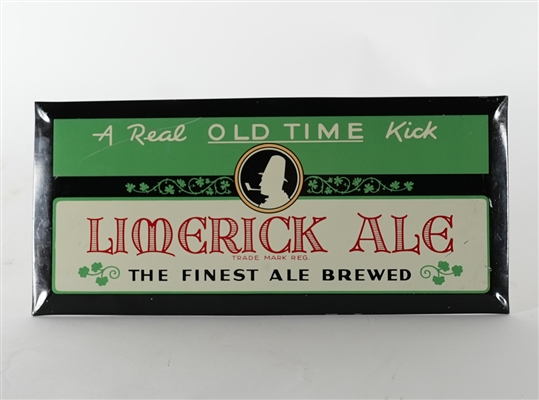 Limerick Ale Tin-Over-Cardboard Sign RARE Perhaps UNIQUE