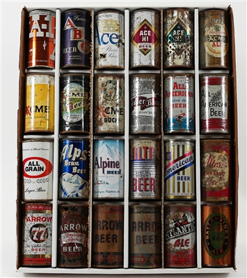 24 Flat Top Beer Cans Lot 1