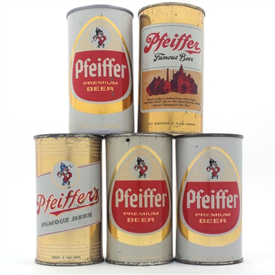 Pfeiffer Beer Flat Top Lot of 5 Different