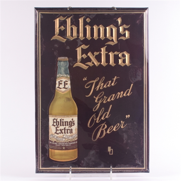Eblings Extra 1930s Celluloid Composite Sign