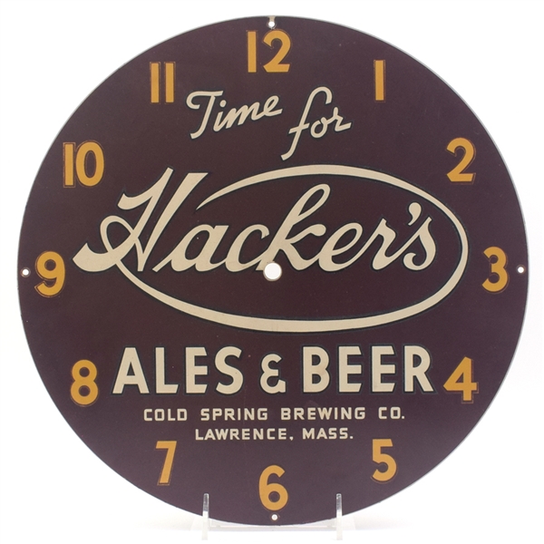 Hackers Ale Beer 1940s Steel Clock Face