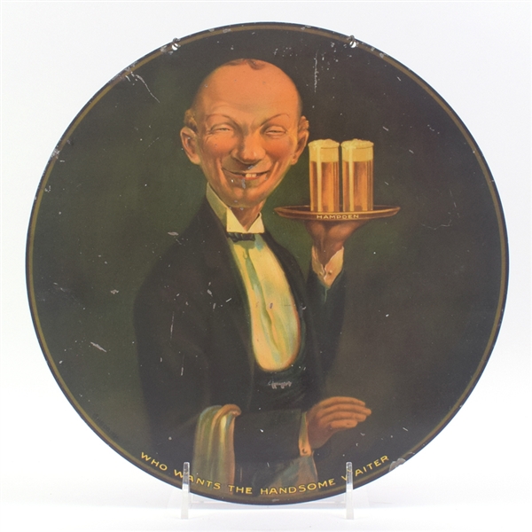 Hampden Handsome Waiter 1930s Tin Sign