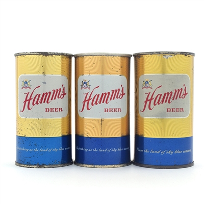 Hamms Beer Flat Tops Lot of 3 Different