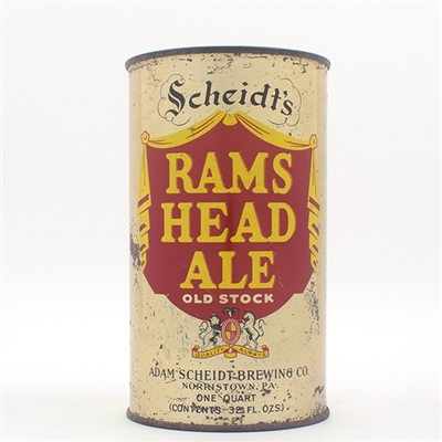 Rams Head Ale Instructional Quart Flat Top ACTUAL 217-16