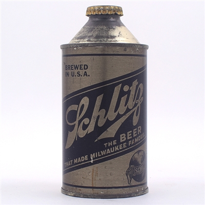 Schlitz Beer Olive Drab Cone Top WITHDRAWN FREE 183-27 EXCEPTIONAL