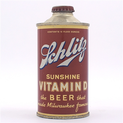 Schlitz Vitamin D Beer Cone Top WOW 183-20