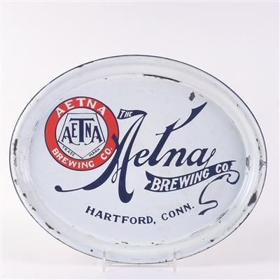 Aetna Brewing Co Pre-Pro Porcelain Enamel Serving Tray