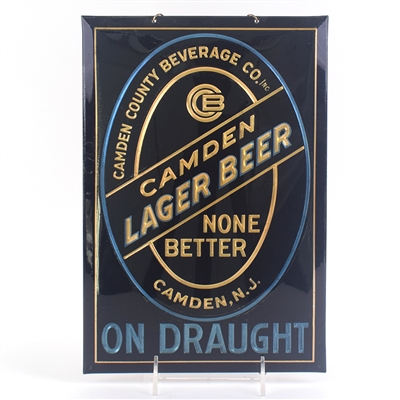 Camden Lager Beer 1930s Tin-Over-Cardboard Sign RARE