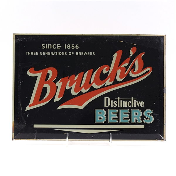 Brucks Beers 1930s Tin-Over-Cardboard Sign