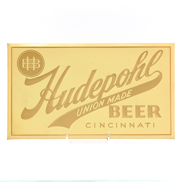 Hudepohl Beer 1930s Tin-Over-Cardboard Sign