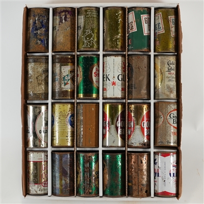 24 Flat Top Beer Cans Lot 1