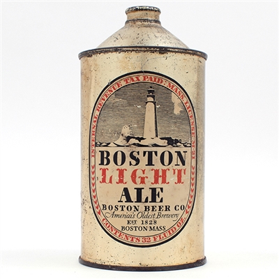 Boston Light Ale Quart Cone Top 32 FLUID OZ 203-16