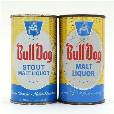 Bull Dog Malt Liquor Flat Tops Lot of 2 Different