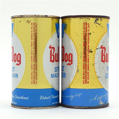 Bull Dog Malt Liquor Flat Tops Lot of 2 Different