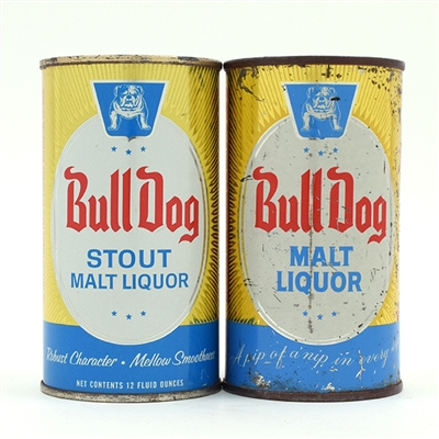 Bull Dog Malt Liquor Flat Tops Lot of 2 Different