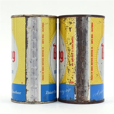 Bull Dog Malt Liquor Flat Tops Lot of 2 Different