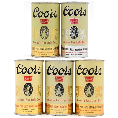 Coors Beer Flat Tops Lot of 5 Different