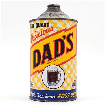 Dads Root Beer Soda Quart Cone Top