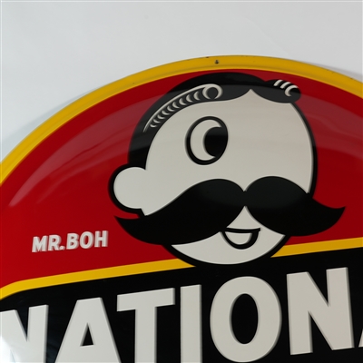 National Bohemian Oh Boy What A Beer Large Convex Metal Sign