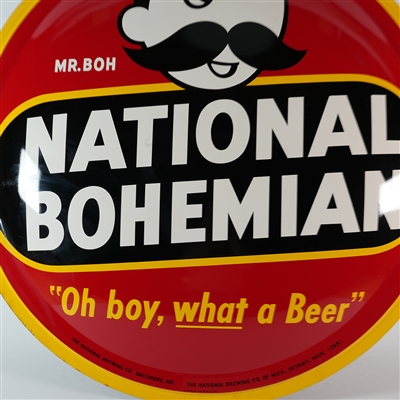 National Bohemian Oh Boy What A Beer Large Convex Metal Sign