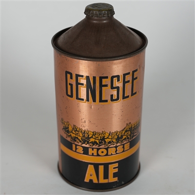 Genesee 12 Horse Ale Quart Cone Top 209-18 CLEAN