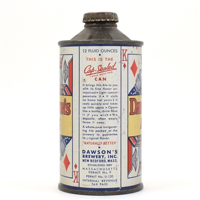 Dawsons Ale Kind Diamonds Playing Card Cone Top 158-23
