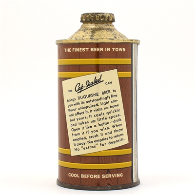 Duquesne Beer Cone Top 159-25 EXCELLENT