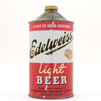 Edelweiss Beer Quart Cone Top IRTP 1 QUART RIGHT OF SEAM ACTUAL 207-13