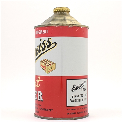 Edelweiss Beer Quart Cone Top IRTP 1 QUART RIGHT OF SEAM ACTUAL 207-13