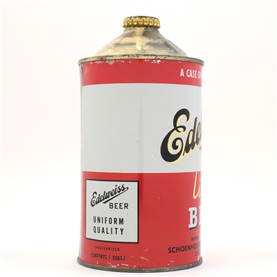 Edelweiss Beer Quart Cone Top IRTP 1 QUART RIGHT OF SEAM ACTUAL 207-13