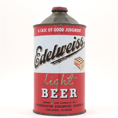 Edelweiss Beer Quart Cone Top IRTP 32 FL OZ RIGHT OF SEAM LIKE 207-13