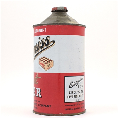 Edelweiss Beer Quart Cone Top IRTP 32 FL OZ RIGHT OF SEAM LIKE 207-13